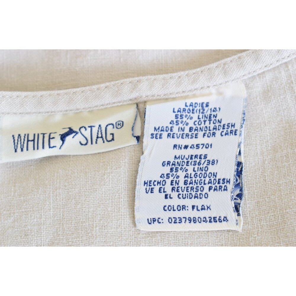 Vintage Linen/Cotton Sack Dress | 90s long dress size L - Picture 9 of 10